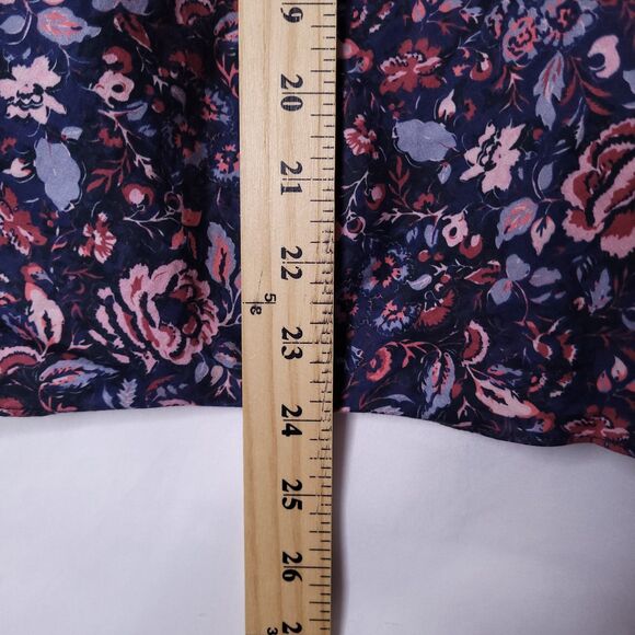 Rebecca Taylor Top Small Navy Floral Keyhole La Vie - Picture 6 of 11